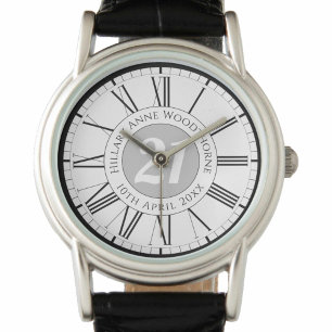 Commemorative 21st Birthday Personalised Watch
