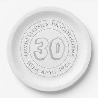 Commemorative 30th Birthday Celebration Paper Plat