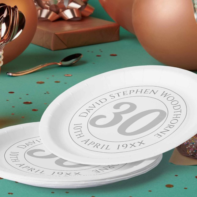 Commemorative 30th Birthday Celebration Paper Plate (Creator Uploaded)