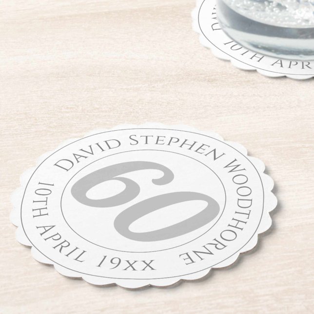 Commemorative 60th Birthday Celebration Paper Coaster (Creator Uploaded)