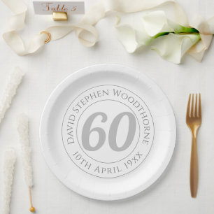 Commemorative 60th Birthday Celebration Paper Plate