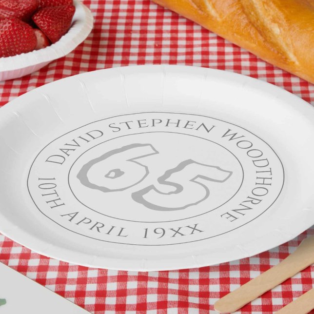 Commemorative 65th Birthday Celebration Paper Plate (Creator Uploaded)