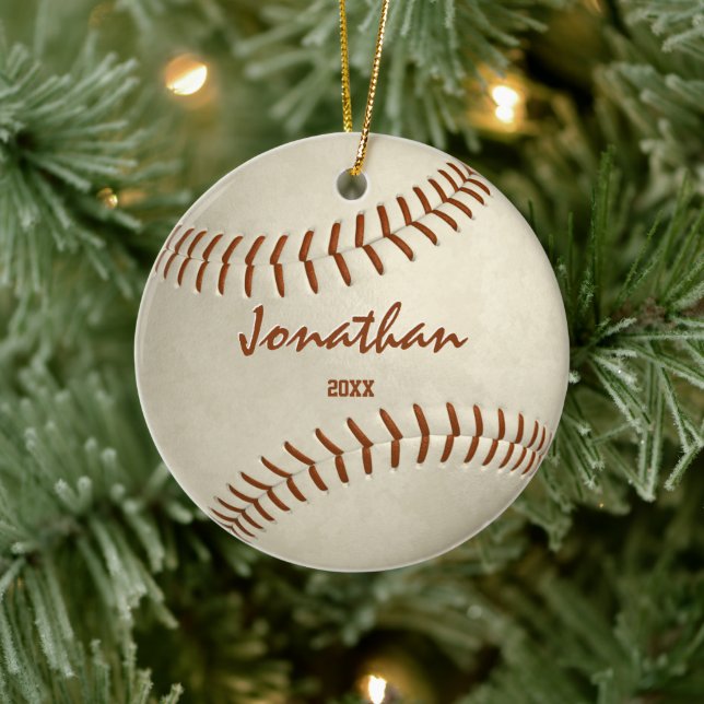 commemorative boys girls baseball softball ceramic ornament (Tree)
