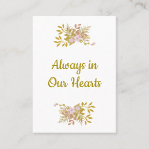 Commemorative Dear Ones Floral in Pink / Gold Business Card