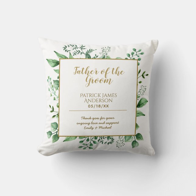 Commemorative Father of the Groom Groomsman Custom Cushion (Front)