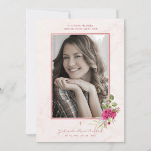 Commemorative Funeral Loved One Wreath in Pink