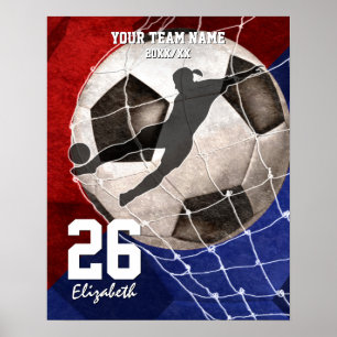 Commemorative girls' soccer team end of season poster