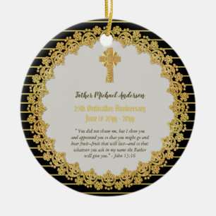 Commemorative Ordination Anniversary Gift - ANY YR Ceramic Ornament