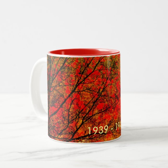 Commemorative poppies Two-Tone coffee mug (Front Left)