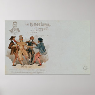 Commemorative Postcard of the opera 'La Poster