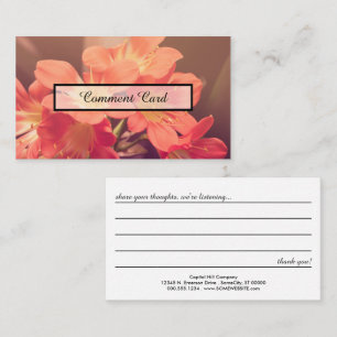 comment card beautiful flowers
