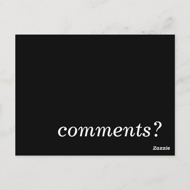 comments? postcard (Back)