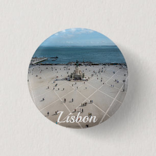 Commerce Square from above in Lisbon, Portugal 3 Cm Round Badge