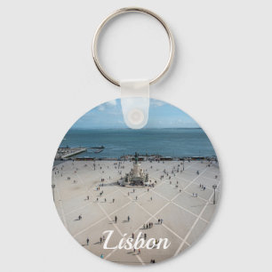 Commerce Square from above in Lisbon, Portugal Key Ring