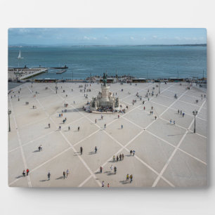 Commerce Square from above in Lisbon, Portugal Plaque
