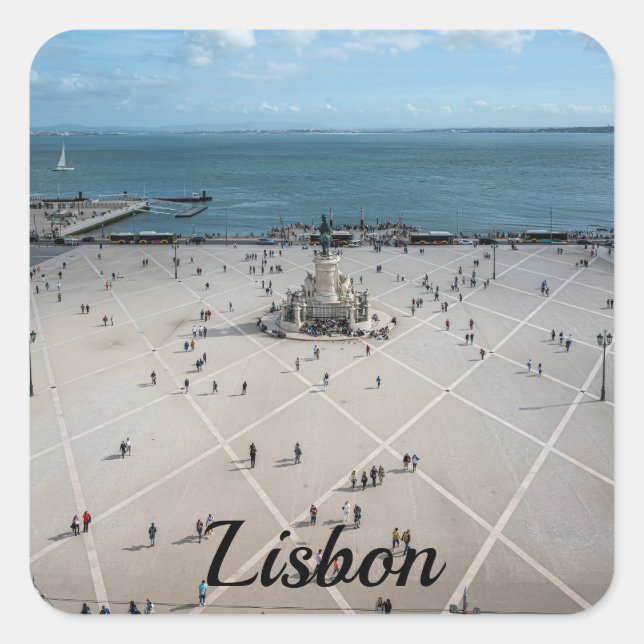 Commerce Square from above in Lisbon, Portugal Sticker (Front)