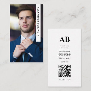 Commercial Banker Photo QR Code Business Card