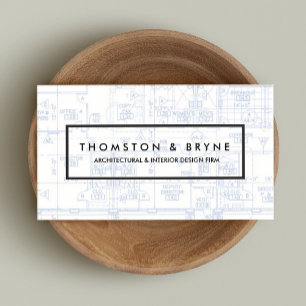 Commercial Builder Architect Blueprint Business Card