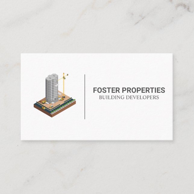 Commercial Building | Construction Architect Business Card (Front)