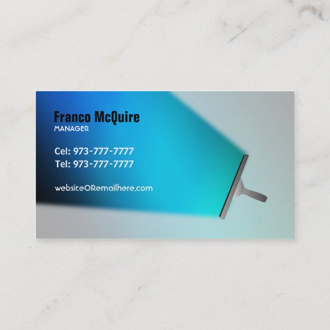 Commercial Cleaner business cards (Back)