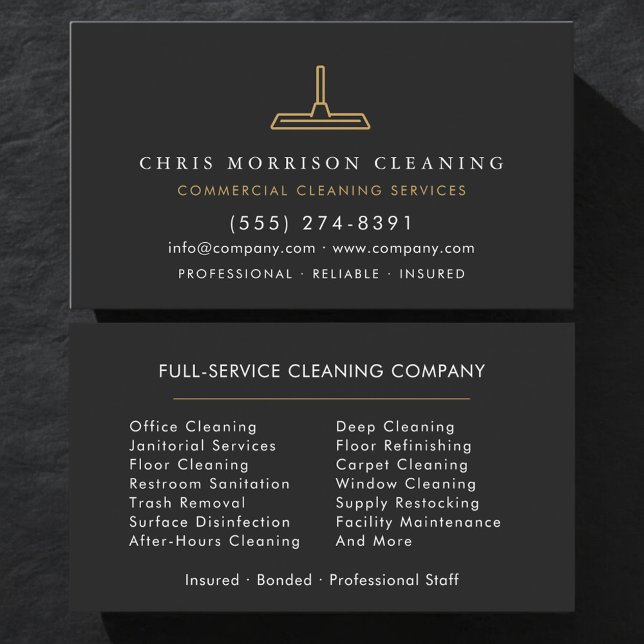 Commercial Cleaning Contractor Business Card (Creator Uploaded)