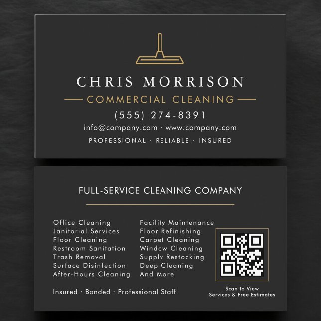 Commercial Cleaning QR Code Business Card (Creator Uploaded)