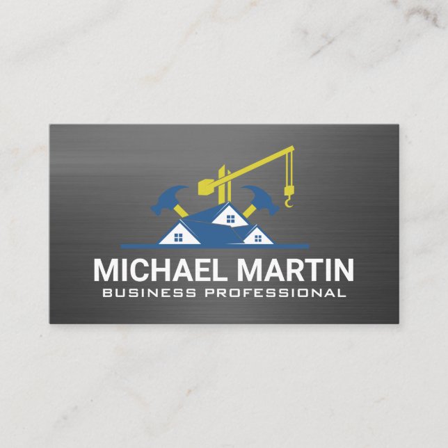 Commercial Construction Site | Builders Business Card (Front)