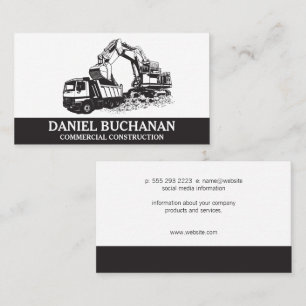 Commercial Construction Vehicles Business Card
