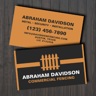 Commercial Fencing Contractor Metal Security Business Card