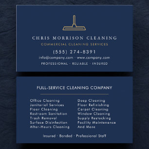 Commercial Janitorial Cleaning  Business Card