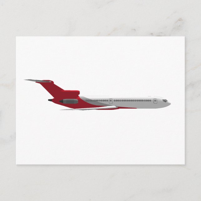 Commercial Jet Aeroplane: 3D Model: Postcard (Front)