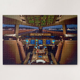 Commercial Jet Aircraft Cockpit Interior Jigsaw Puzzle
