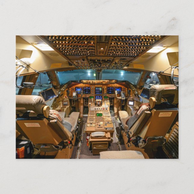 Commercial Jet Cockpit  Postcard (Front)