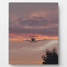 Commercial Jet Landing At Sunset