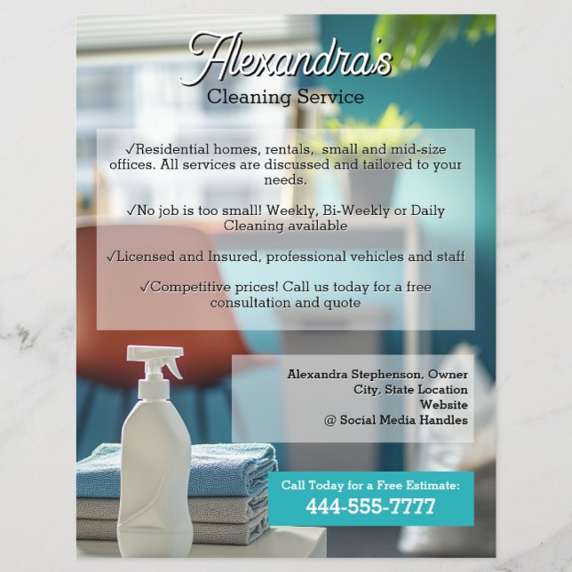 Commercial Office Cleaning Service Business Flyer (Front)