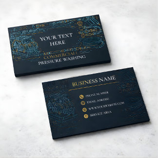 Commercial Pressure Washing Industrial Schematic Business Card