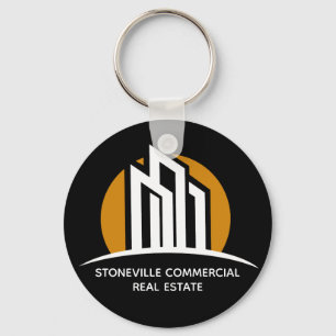 Commercial Real Estate Agent Chic Custom Black Key Ring