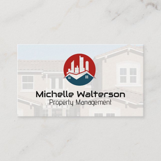 Commercial Real Estate Logo | Property Management Business Card (Front)