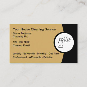 Commercial Residential Cleaning Service Business Card