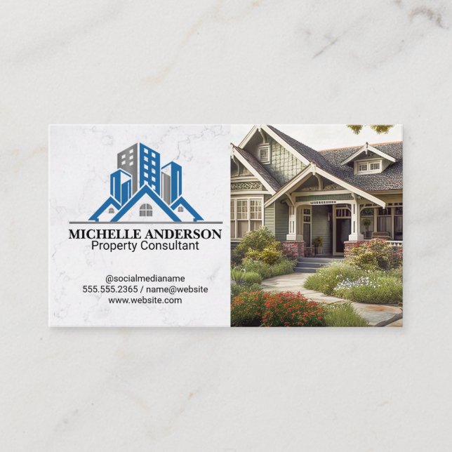 Commercial Residential Real Estate | Cottage Home Business Card (Front)