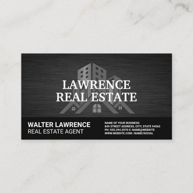 Commercial Residential Real Estate Logo Business Card (Front)
