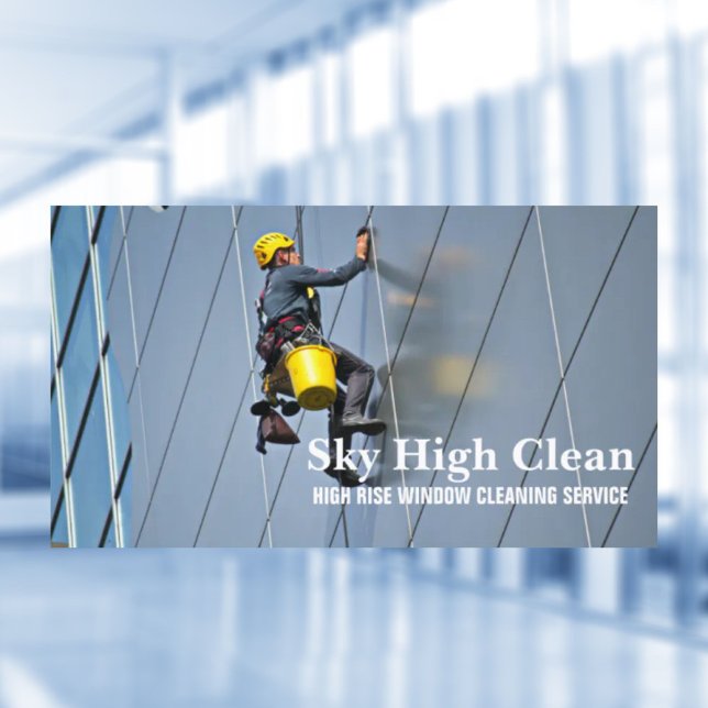 Commercial Skyscraper High Rise Window Cleaning  Business Card (Commercial Skyscraper High Rise Window Cleaning Business Card)