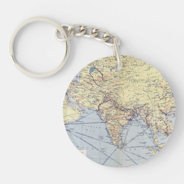 Commercial Trade Routes | South Asia Key Ring (Front)