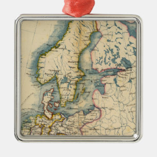 Commerciale Industrial Map of Europe Metal Tree Decoration