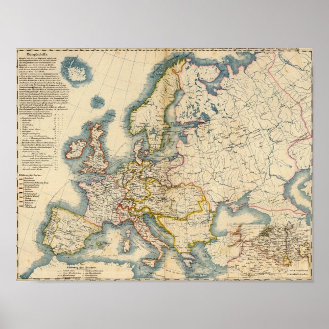 Commerciale Industrial Map of Europe Poster (Front)