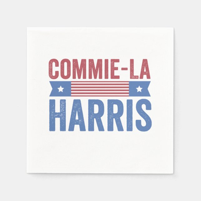 Commie-La Harris 2024 Funny Anti Kamala Harris Napkin (Front)