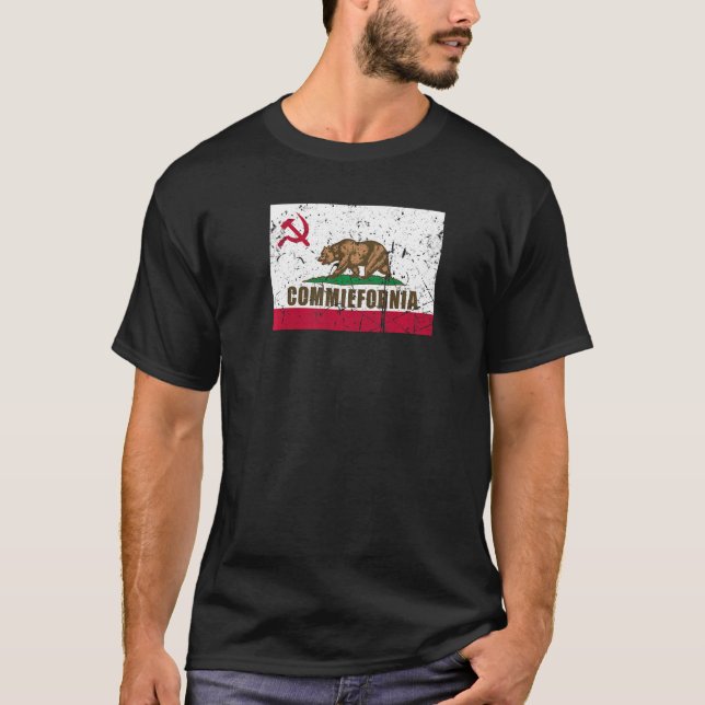 Commiefornia  Anti Marxist Communist California Fl T-Shirt (Front)