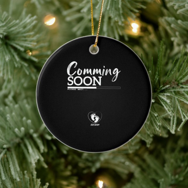 Comming soon est 2024 ceramic ornament (Tree)
