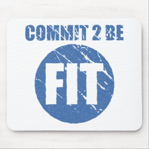 Commit to be Fit   Retro Style   CERULEAN Mouse Pad