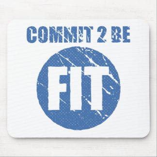Commit to be Fit | Retro Style | CERULEAN Mouse Pad